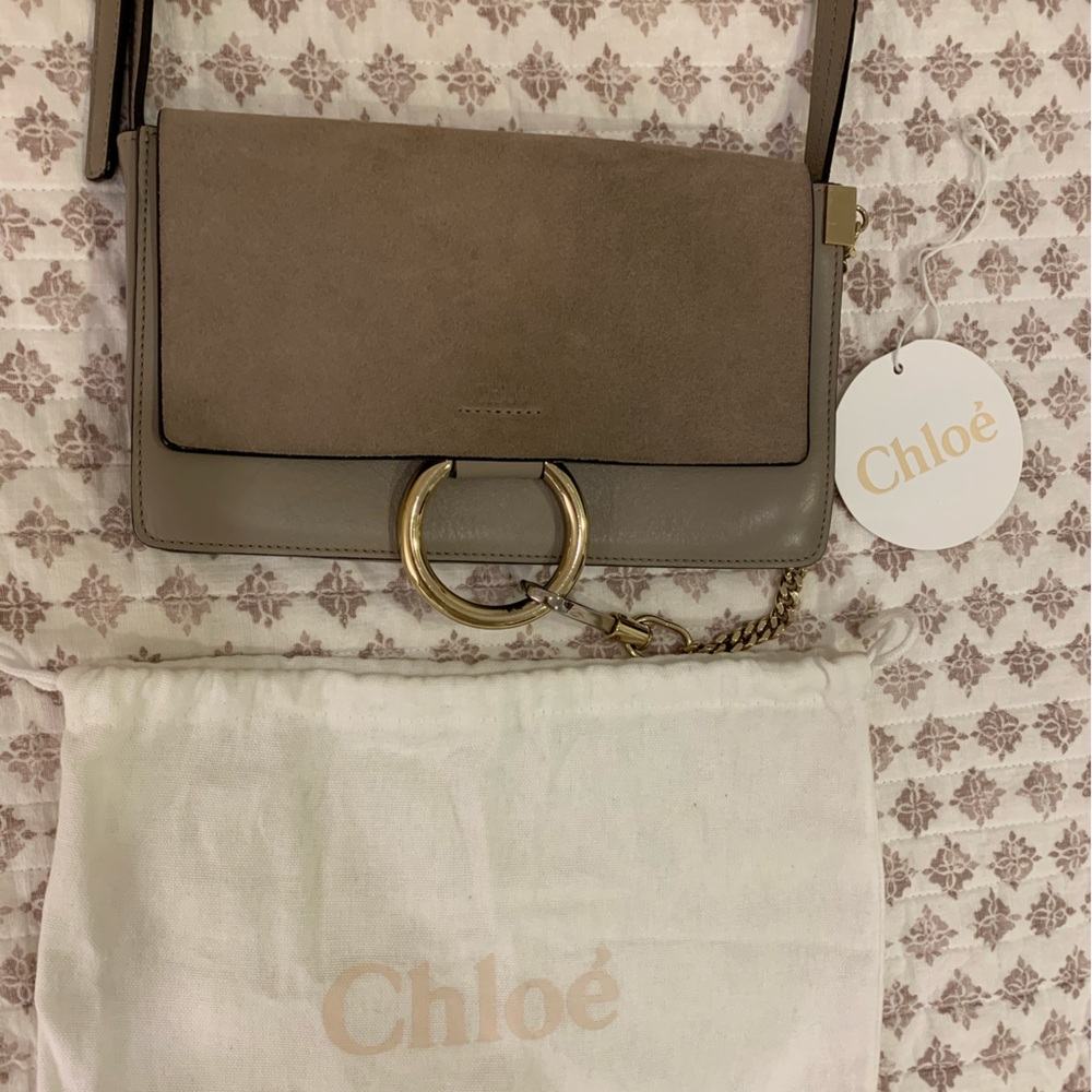 Chloe Faye Suede Gray Purse - Amazing Condition